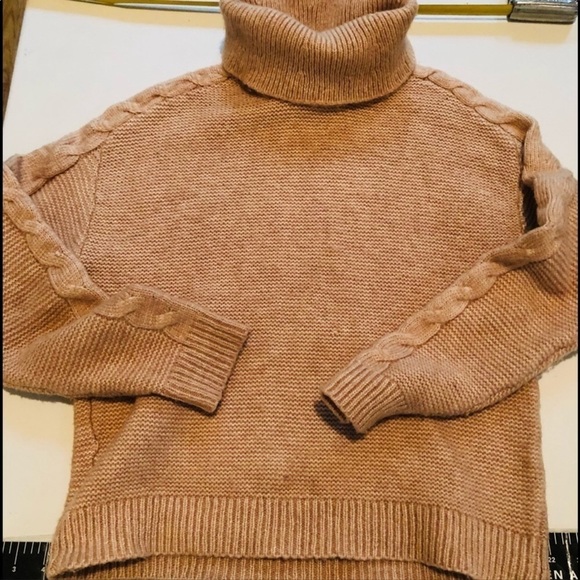 𝅺Primack size XS  loose cut knit turtleneck sweater cable knit detail on sleevee - Picture 1 of 5